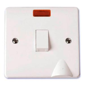 Scolmore Mode 20A Double Pole Switch with Flex Outlet Neon